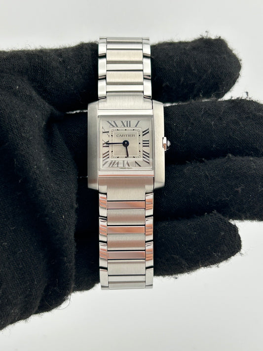 Cartier Tank Francaise Small Silver Dial on Stainless Steel Bracelet Ref. WSTA0065 Complete 2024 — view 2