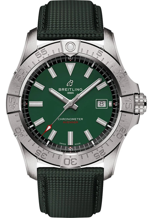 Breitling Avenger Automatic Green Dial on Leather Strap Ref A17328101L1X1 with Card