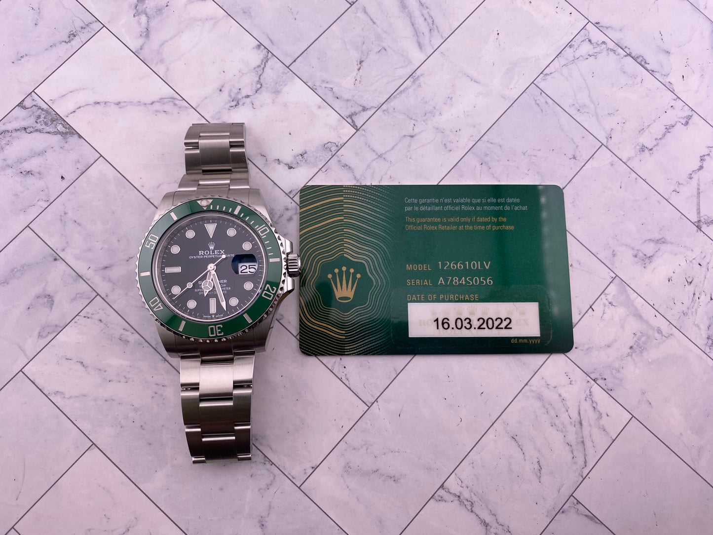 Rolex Submariner Black Dial on Oyster Ref. 126610LV Card 2022 — view 7