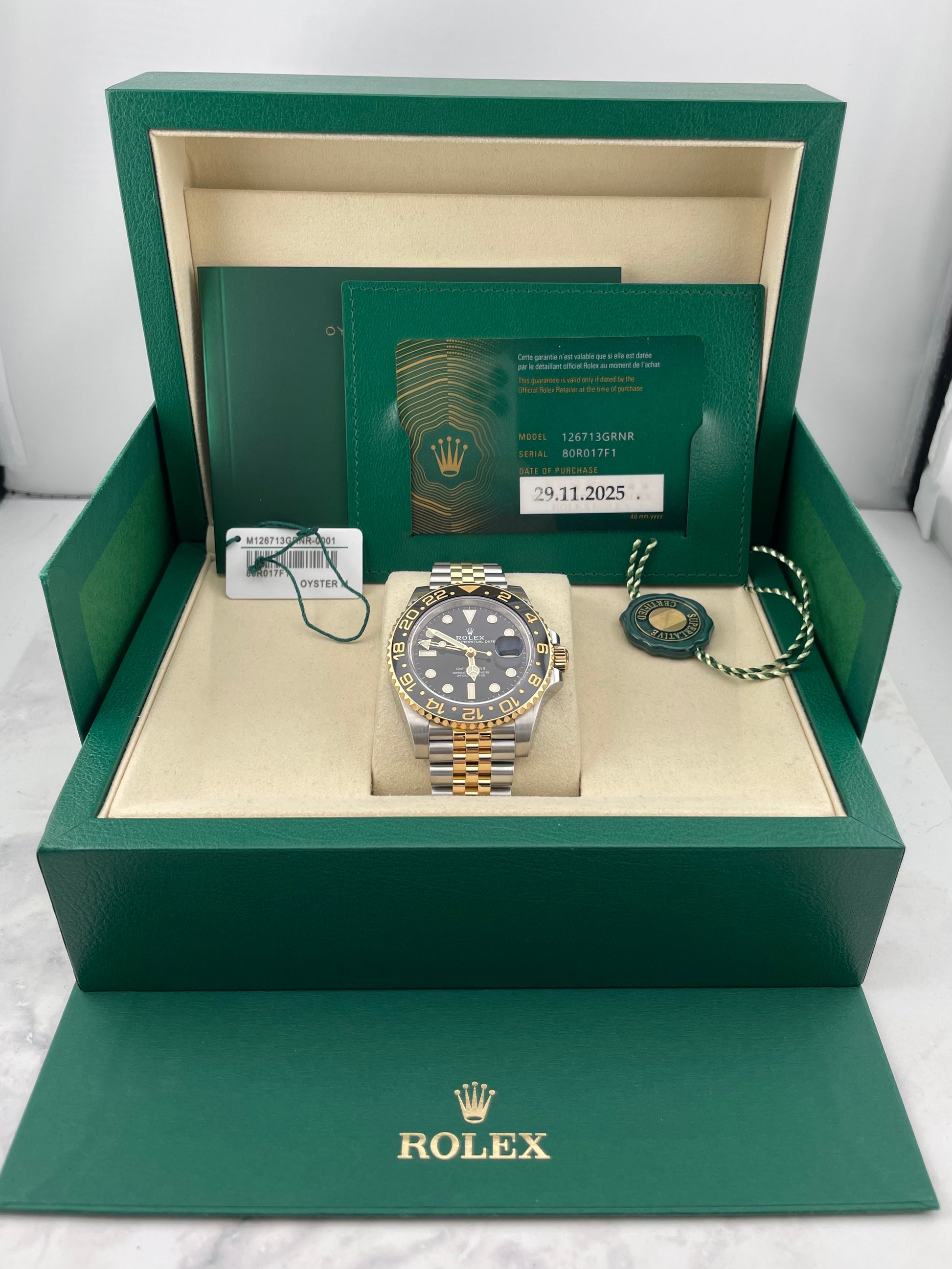 Rolex GMT-Master II Black Dial on Jubilee Ref. 126713GRNR Card 2025 — view 7