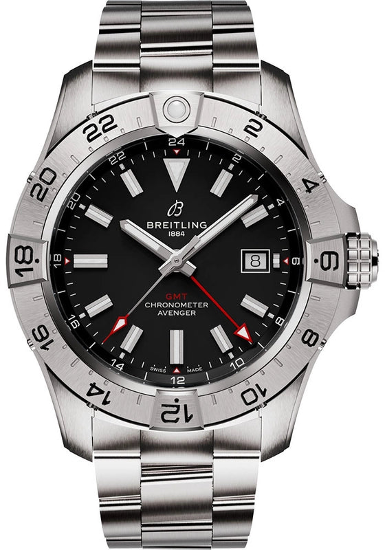 Breitling Avenger Automatic GMT Black Dial on Bracelet Ref A32320101B1A1 with Card 2026