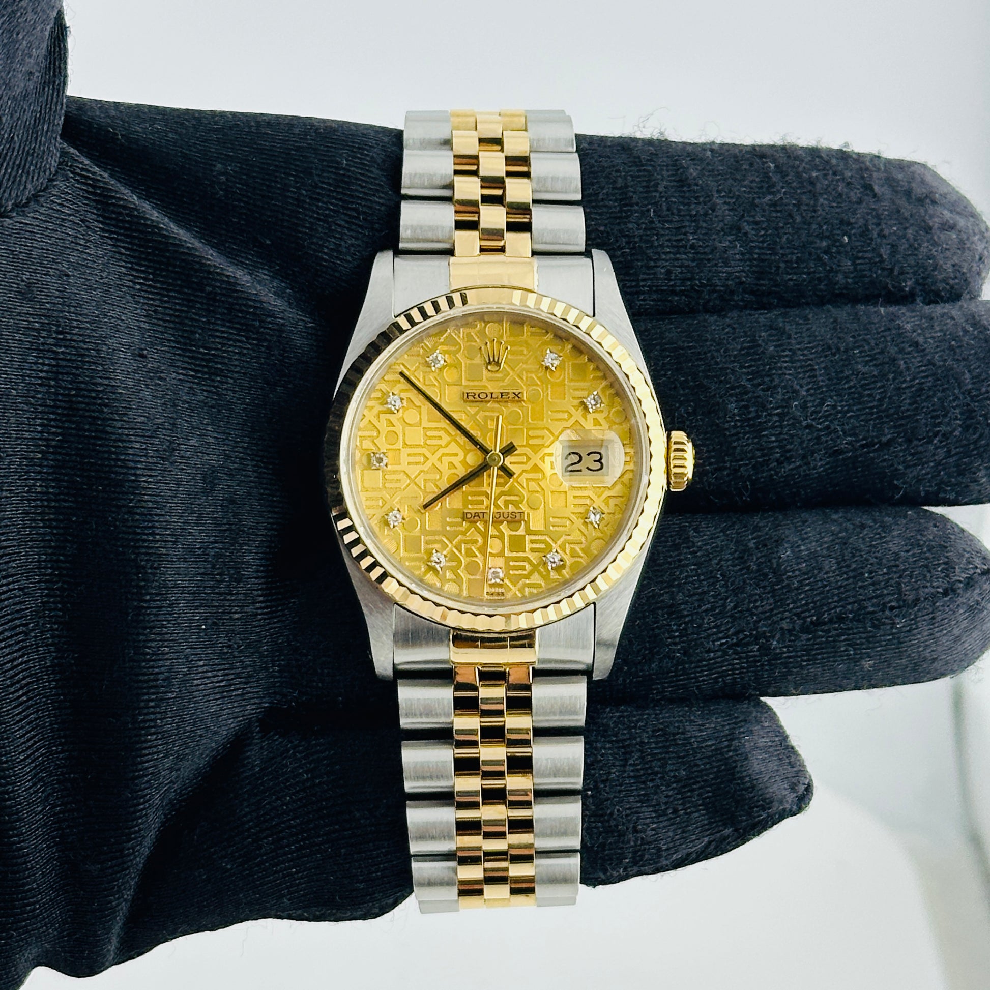 Rolex Datejust Gold Anniversary Diamond Dial Dial on Jubilee Ref. 16233G 1991 — view 2