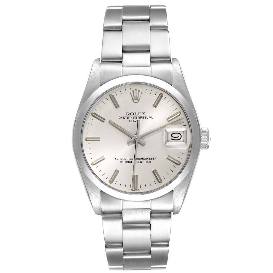 Rolex Oyster Perpetual Date Silver Stick Dial on Oyster Bracelet Ref. 15000 1983