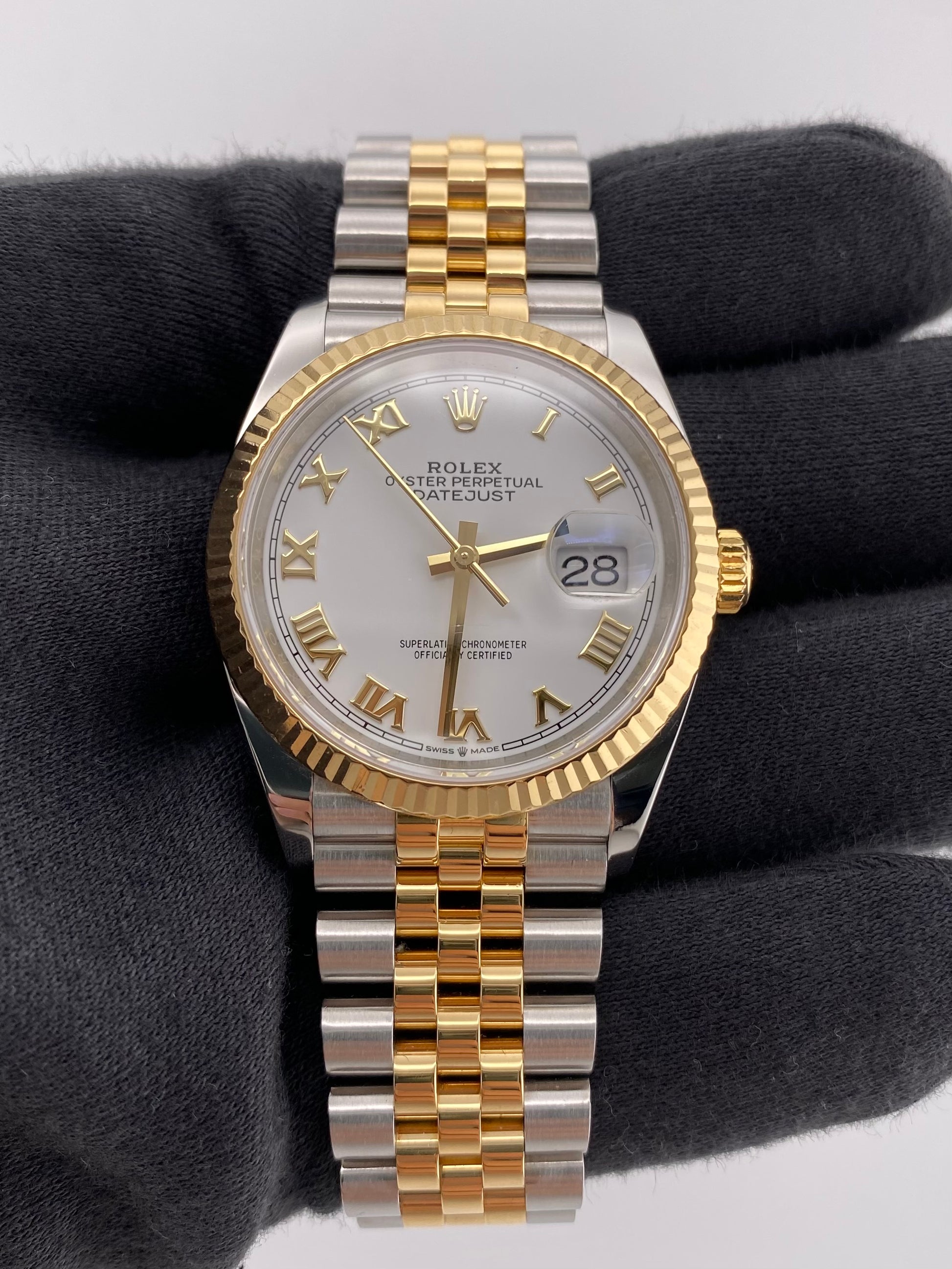 Rolex Datejust 36 White Roman Dial on Jubilee Ref. 126233 — view 2