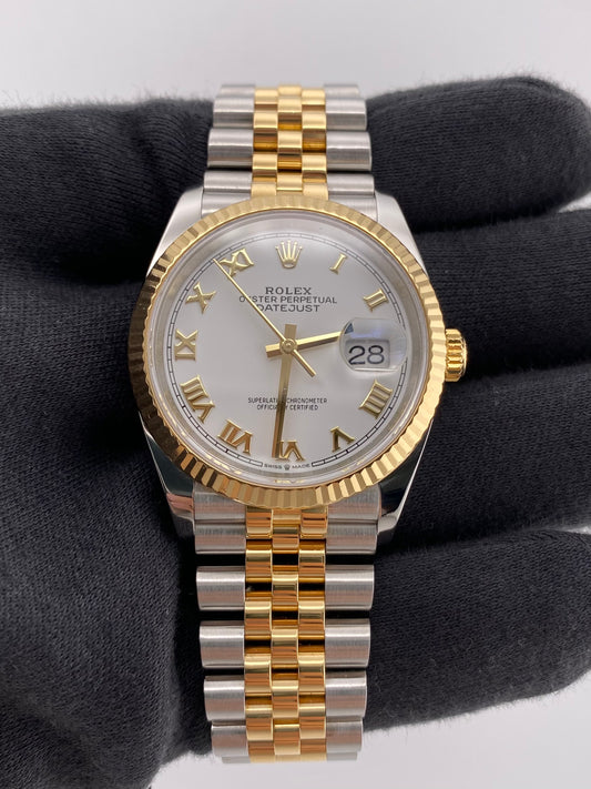 Rolex Datejust 36 White Roman Dial on Jubilee Ref. 126233 — view 2