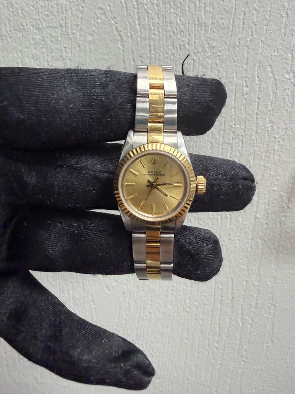 Rolex Oyster Perpetual Gold Dial on Oyster Ref 67193