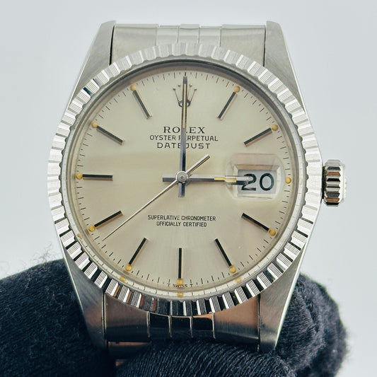 Rolex Datejust Silver Stick Dial on Jubilee D Link Bracelet Ref. 16030 1982 — view 2
