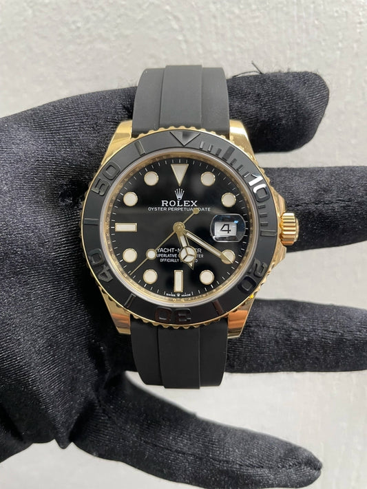 Rolex Yacht-Master Black Dial on Oysterflex Ref 226658 with New Style Card Green 2023