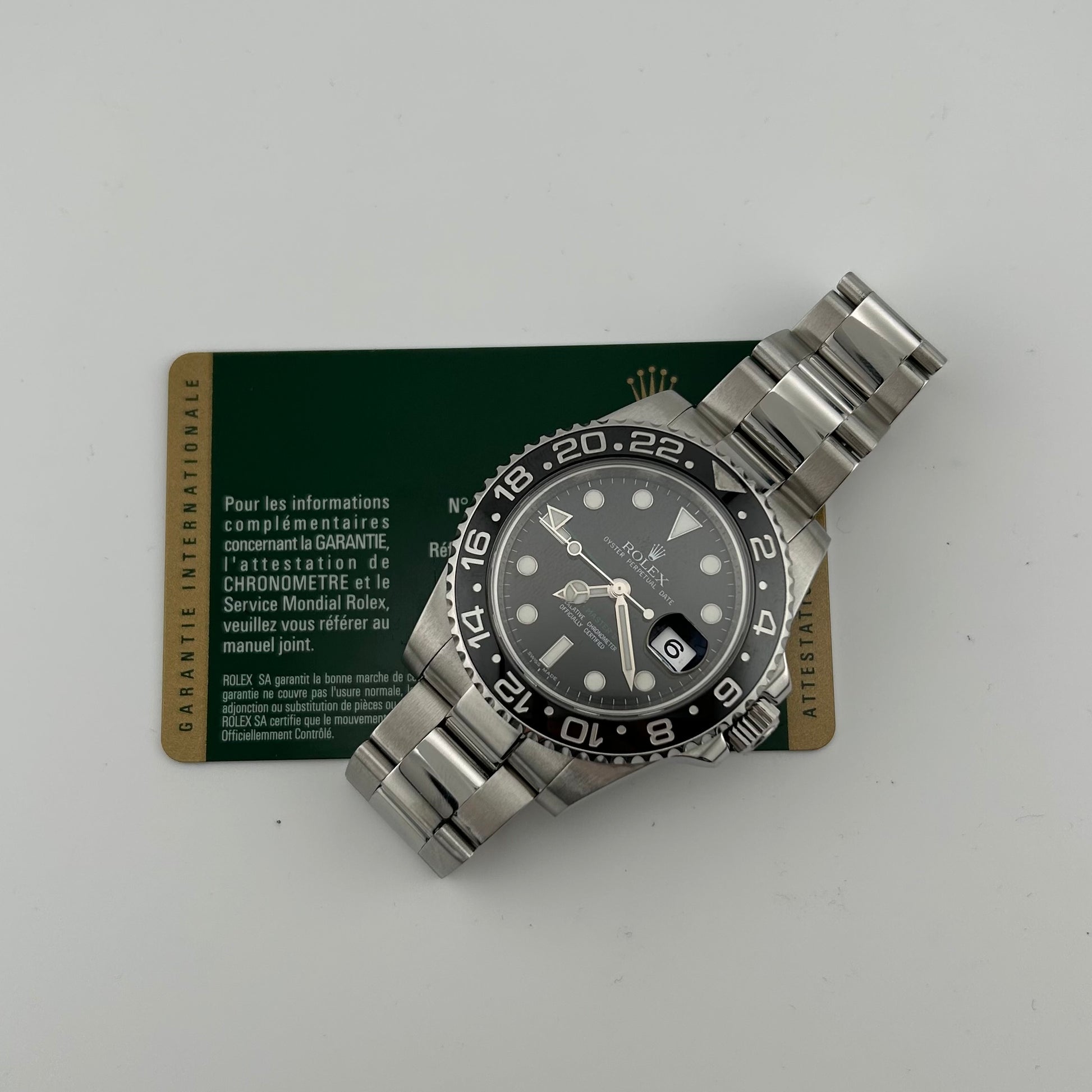 Rolex GMT-Master II Black Dial on Oyster Ref. 116710LN Card Open Date — view 7