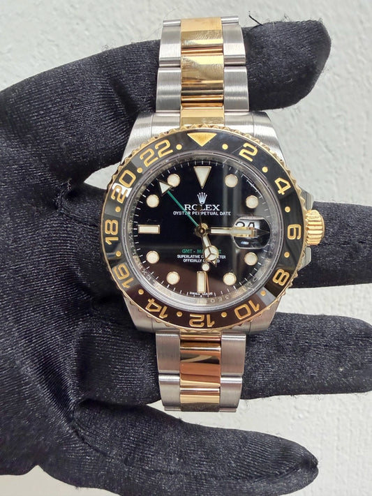 Rolex GMT-Master II Black Dial on Oyster Ref 116713LN with New Style Card White 2014