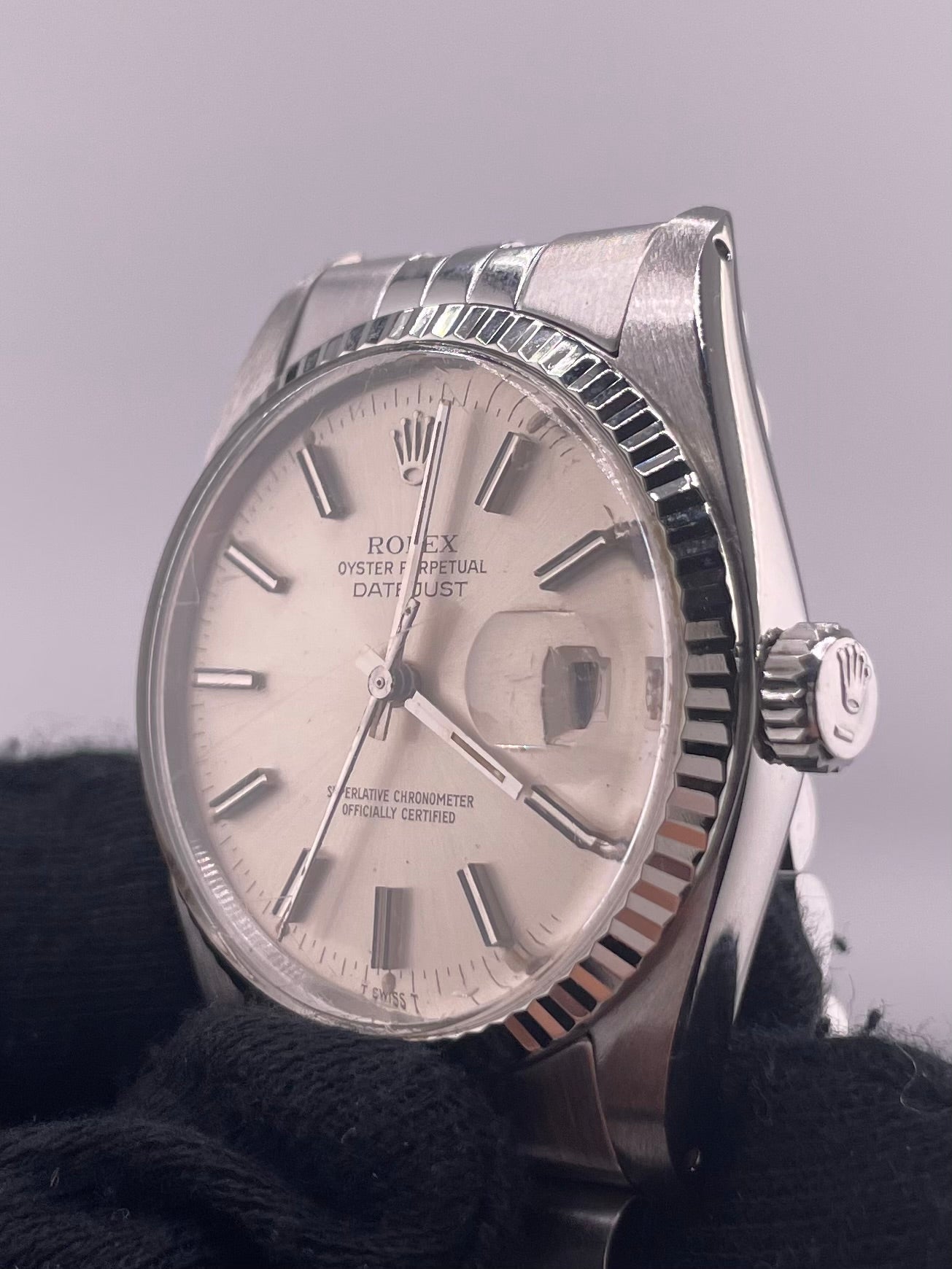 Rolex Datejust Silver Dial on D Link Jubilee Bracelet Ref. 16014 1979 — view 3