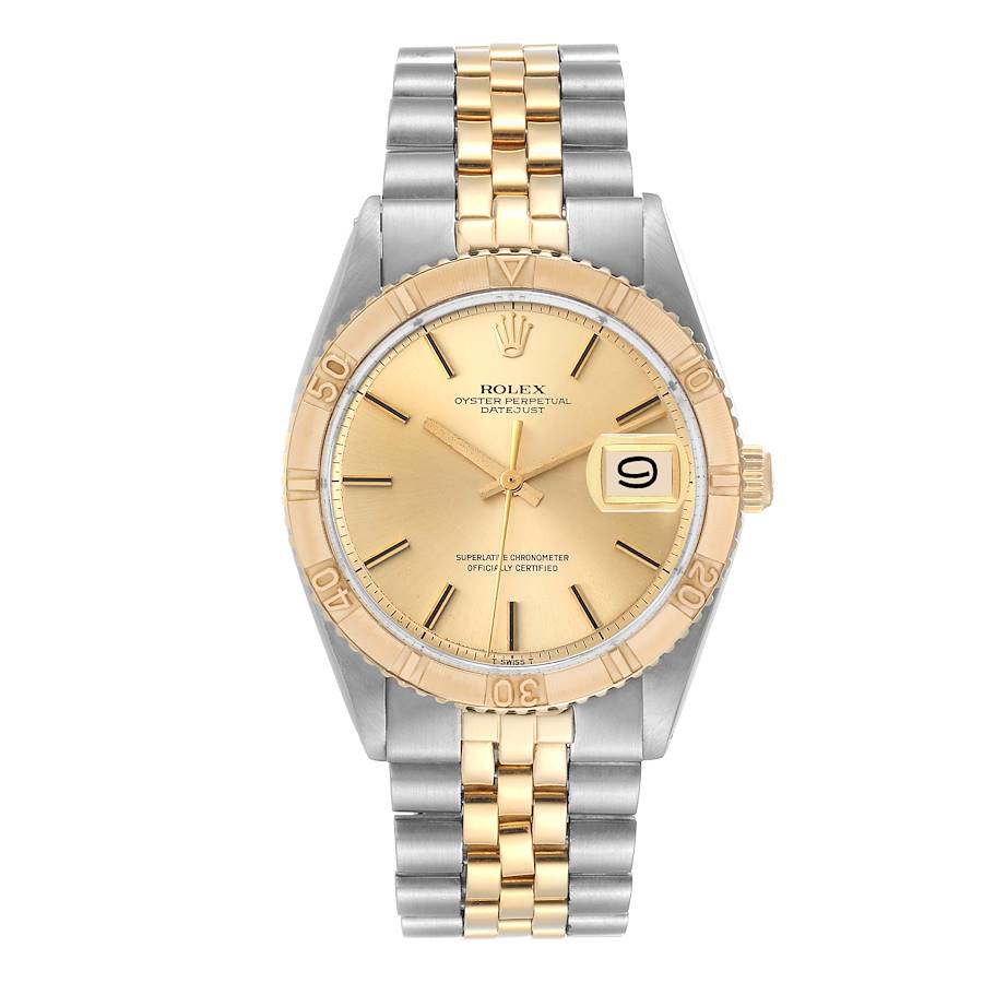 Rolex Datejust Turnograph Champagne Stick / Has Spots Dial on Folded Jubilee Bracelet Ref. 1625 1966