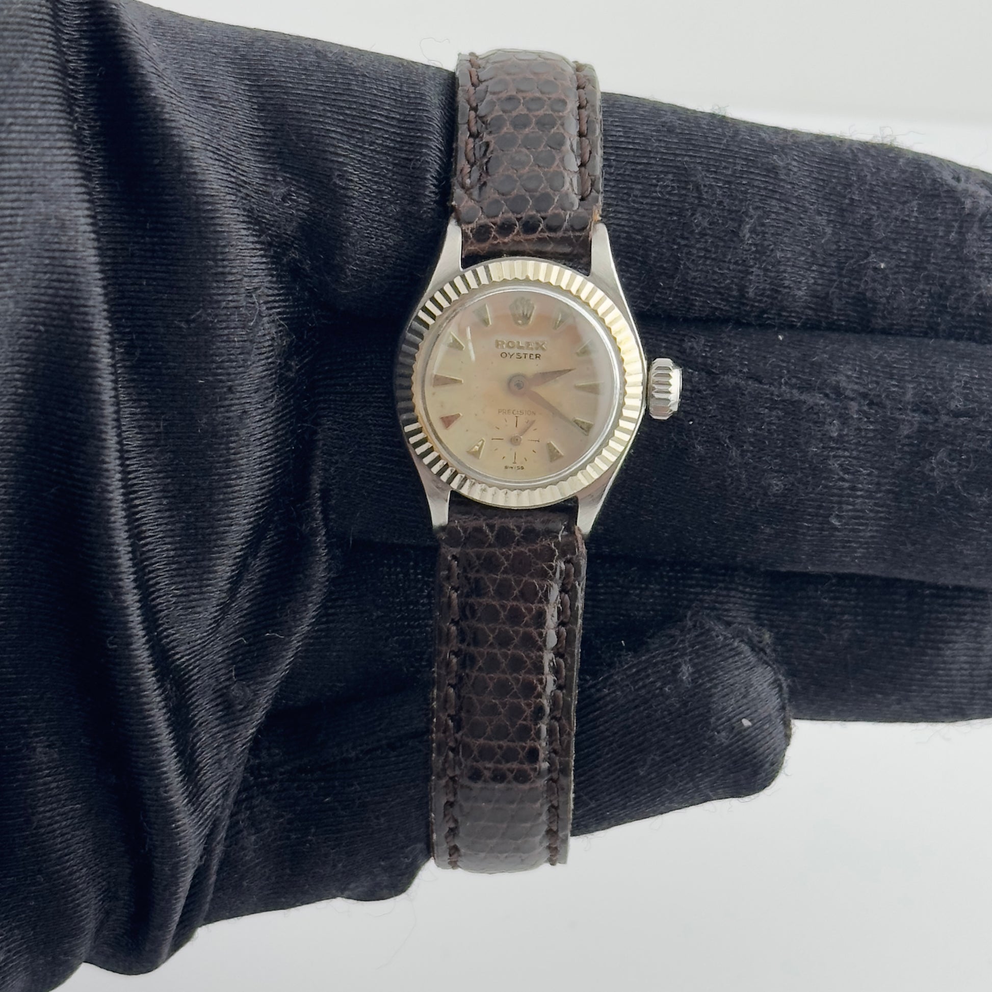 Rolex Oyster Precision Silver Dial on Am Leather Strap Ref. 6527 1956