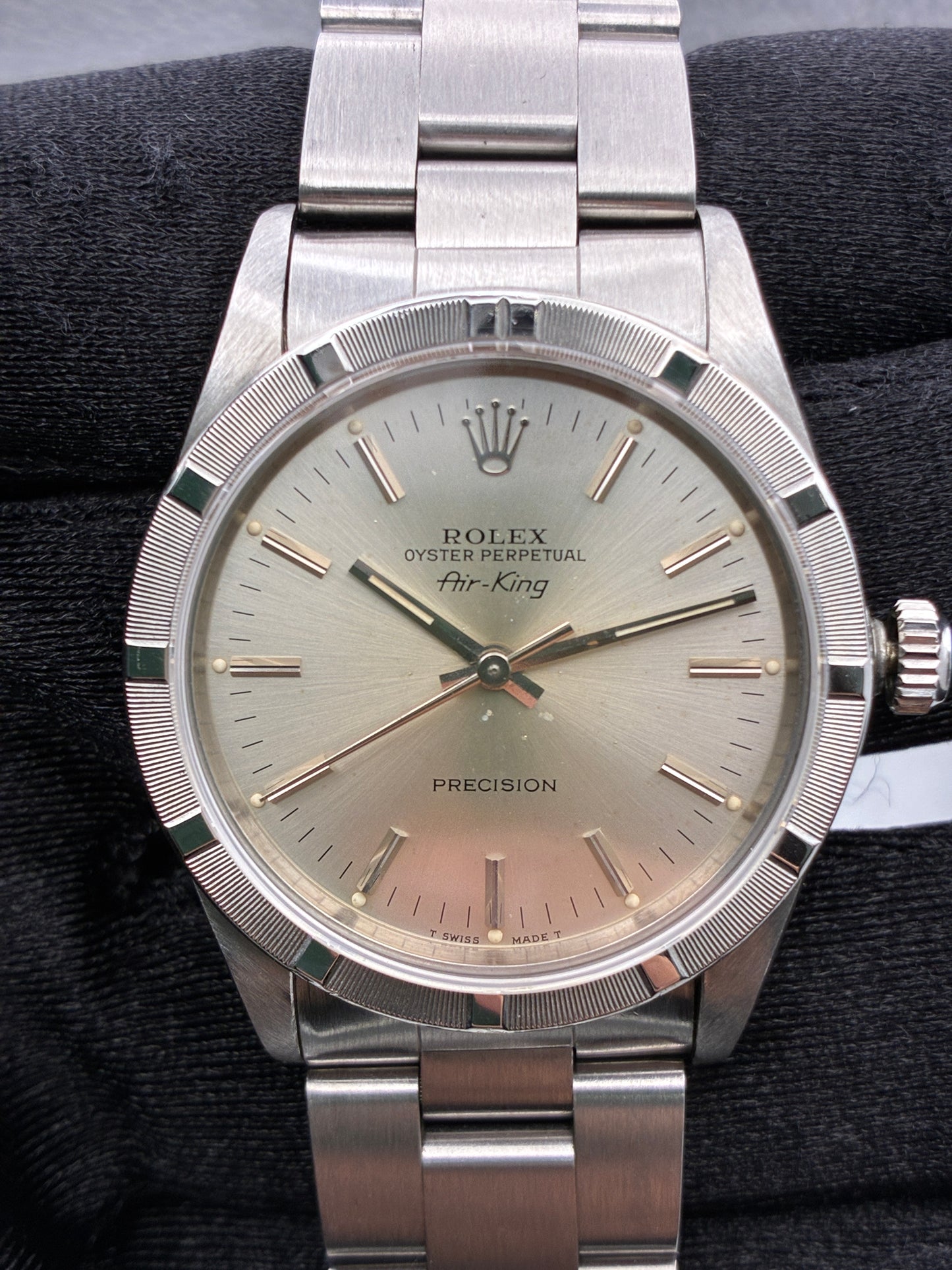 Rolex Air-King Silver Stick Dial on Oyster Ref. 14010