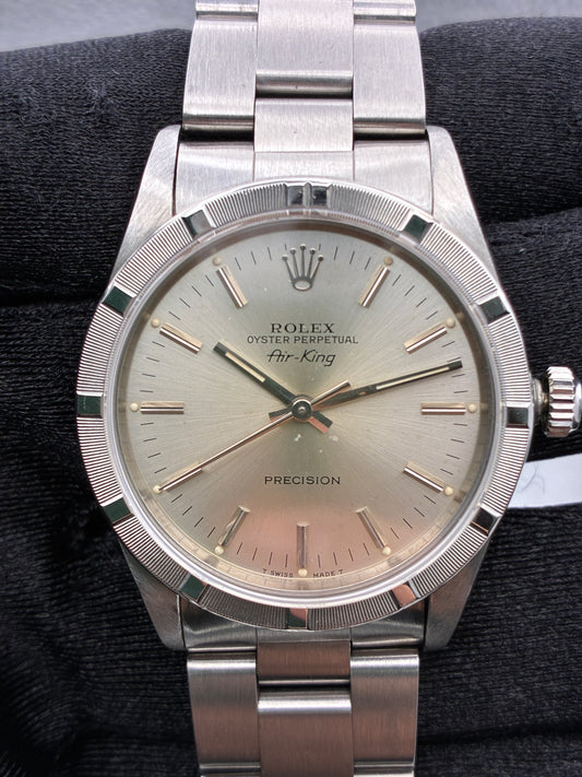 Rolex Air-King Silver Stick Dial on Oyster Ref. 14010