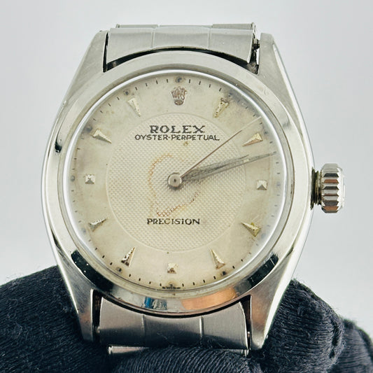 Rolex Oyster Perpetual Precision Albino White Dial Dial on Oyster Rivet Bracelet Ref. 6022 1963