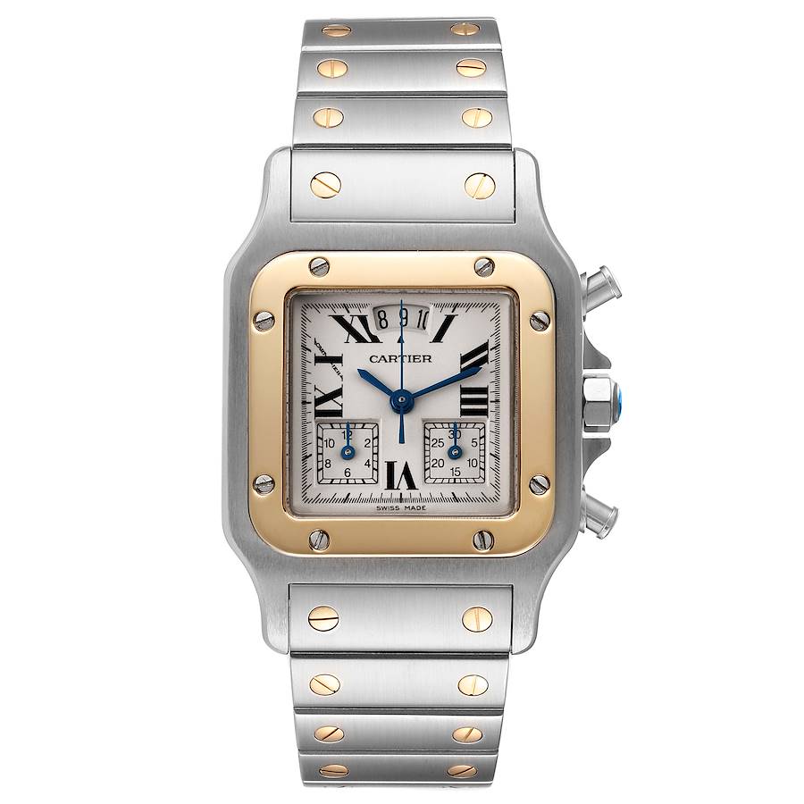 Cartier Santos Chronoflex White Roman Dial on 2 Tone Bracelet Ref. 2425