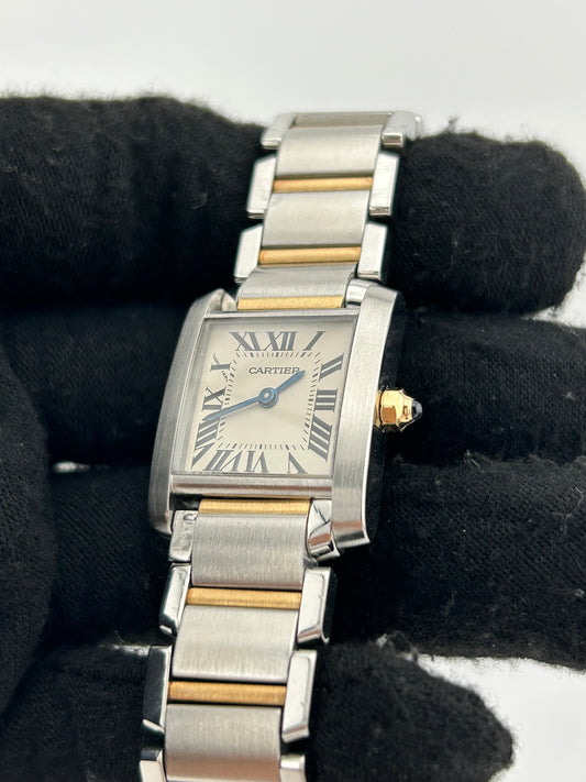 Cartier Tank Francaise Silver Roman Dial on 2 Tone Bracelet Ref. W51007Q4 — view 2