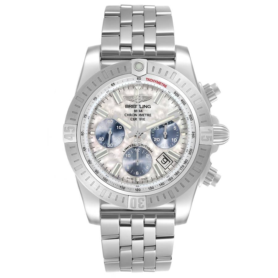 Breitling Chronomat 44 Airbourne Mother Of Pearl Dial on Stainless Steel Bracelet Ref. AB01152A/A813 Card 2020