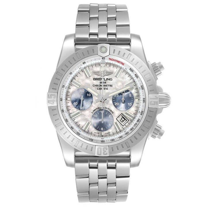 Breitling Chronomat 44 Airbourne Mother Of Pearl Dial on Stainless Steel Bracelet Ref. AB01152A/A813 Card 2020