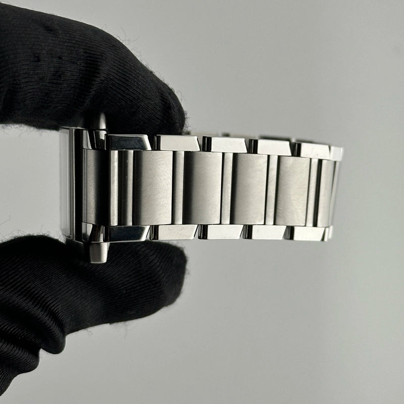 Cartier Tank Francaise Large White Roman Dial on Stainless Steel Bracelet Ref 2302