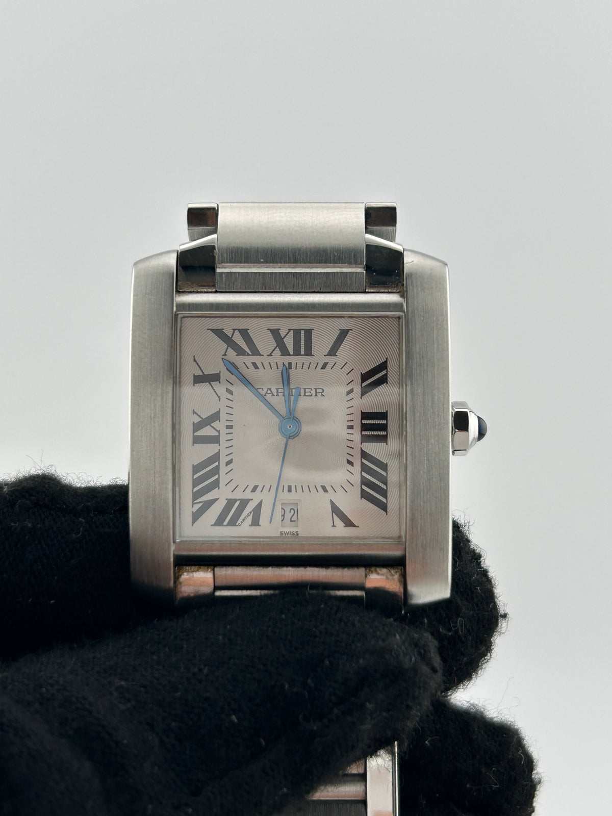 Cartier Tank Francaise Silver Dial on Stainless Steel Bracelet Ref. W51002Q3 — view 3