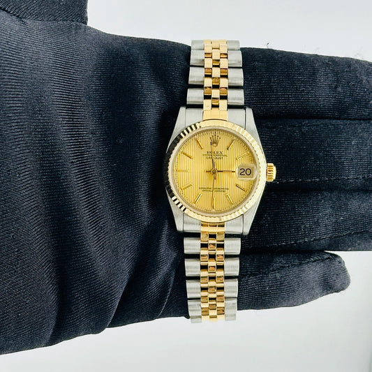 Rolex Datejust Champagne Tapestry Dial on D Link Jubilee Ref 68273