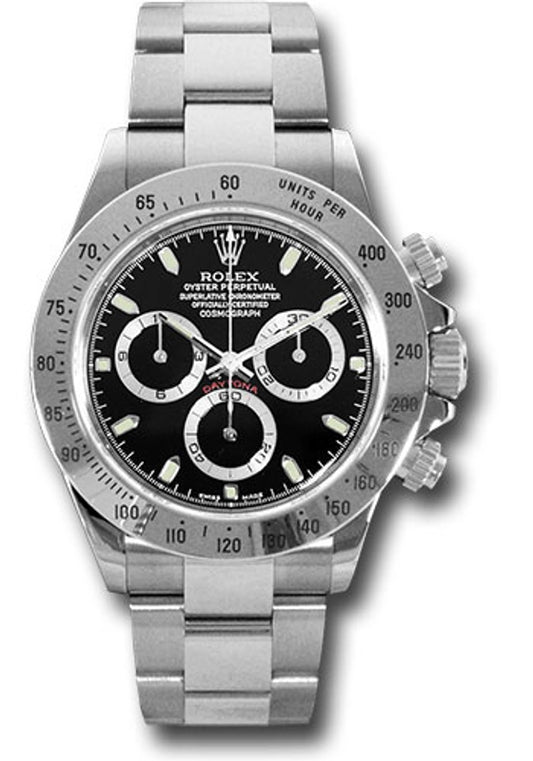 Rolex Daytona Black Dial on Oyster Ref 116520 with New Style Card White 2016