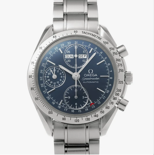 Omega Speedmaster Day Date Blue Dial on Stainless Steel Bracelet Ref. 3521.80