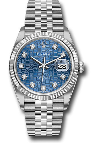 Rolex Datejust 36 Blue Jubilee Diamond Factory Dial on D Link Jubilee Bracelet Ref. 126234 Card 2021