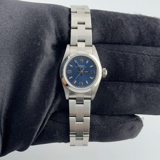 Rolex Oyster perpetual Blue Dial on Oyster Ref 67180 with Papers 1997