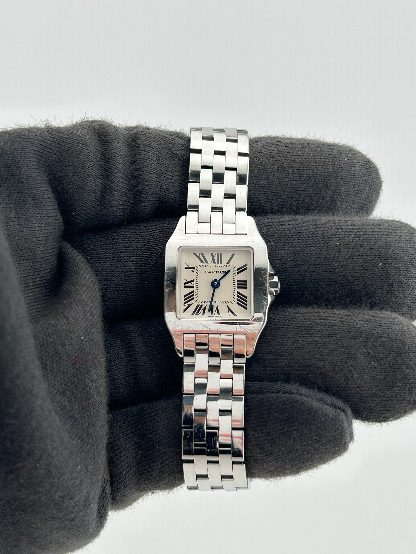 Cartier Santos Demoiselle White Roman Numerals Dial on Stainless Steel Bracelet Ref. W25064Z5 Manuals Only and Box — view 2