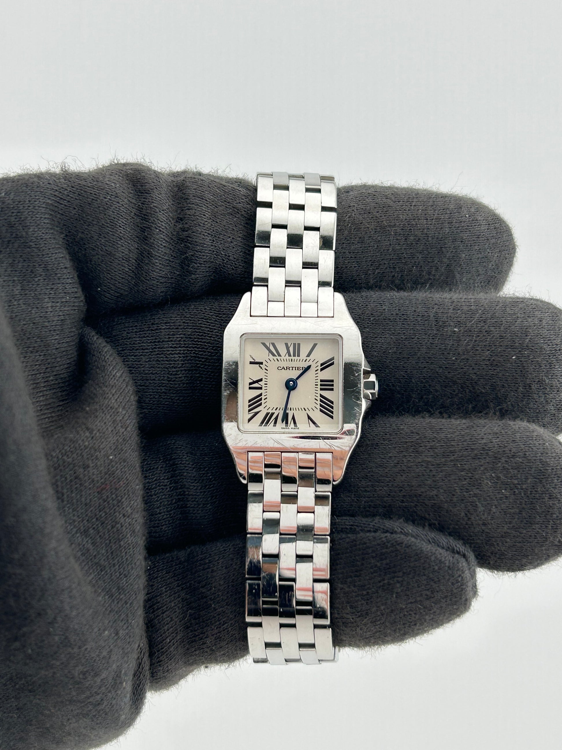 Cartier Santos Demoiselle White Roman Numerals Dial on Stainless Steel Bracelet Ref. W25064Z5 Manuals Only and Box — view 2