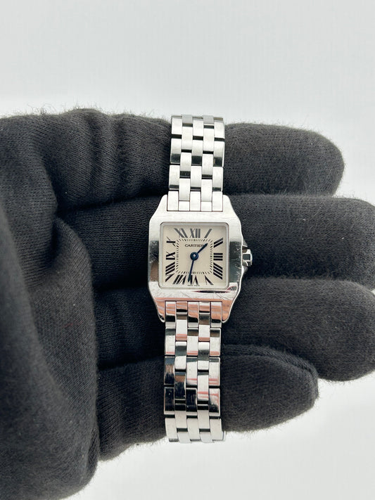 Cartier Santos Demoiselle White Roman Numerals Dial on Stainless Steel Bracelet Ref. W25064Z5 Manuals Only and Box — view 2