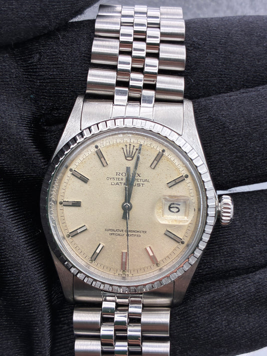 Rolex Datejust Silver Stick / Has Spots Dial on Jubilee Ref. 1603 1969