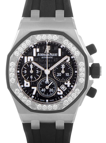 Audemars Piguet Royal Oak Offshore Chronograph Black Arabic Chrono Dial on Rubber Strap Ref. 26048SK.ZZ.D002CA.01 Papers 2015