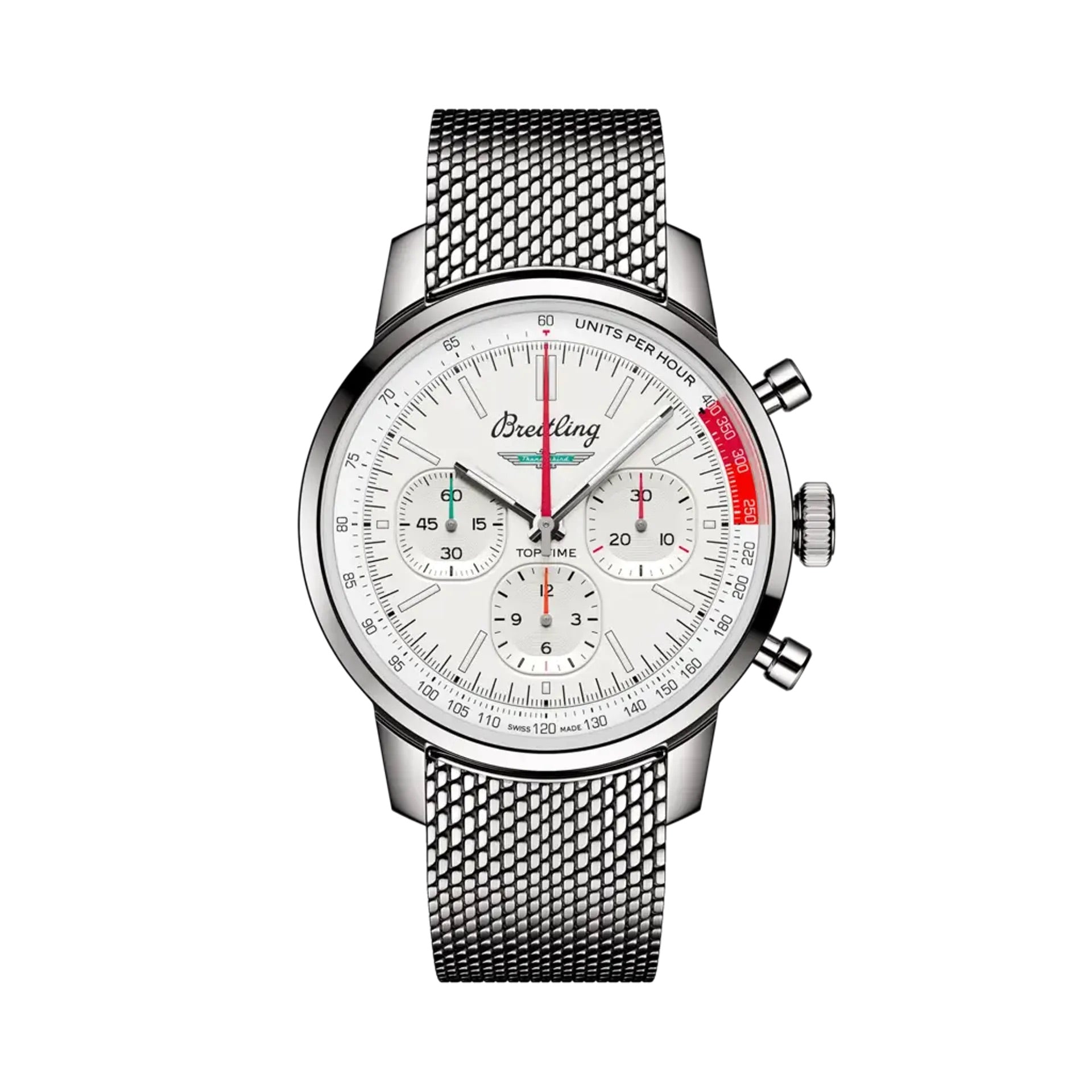 Breitling Top Time White Dial on Mesh Steel Ref. AB0176 Card 2026