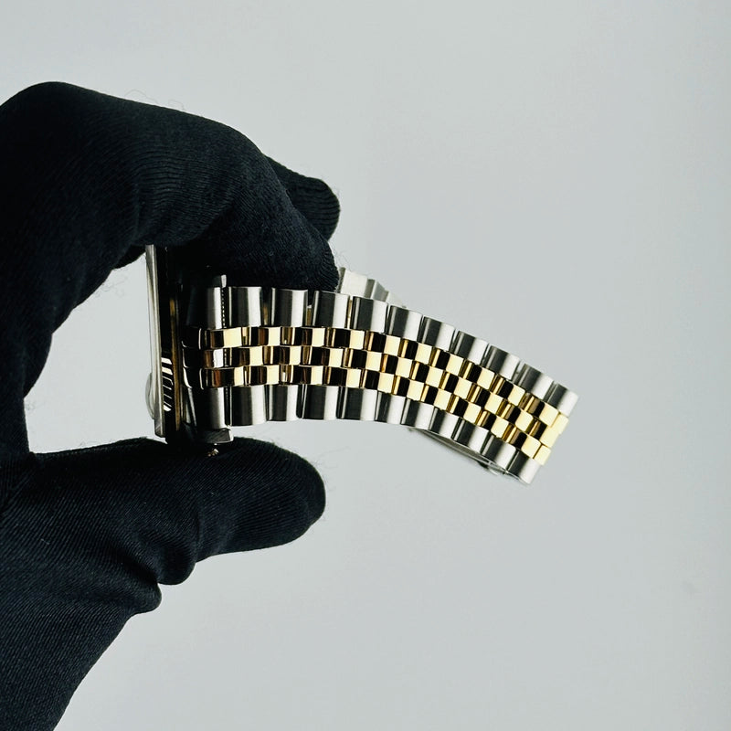 Rolex Datejust Champagne Diamond Dial on D Link Jubilee Ref 16233 with Papers 1990