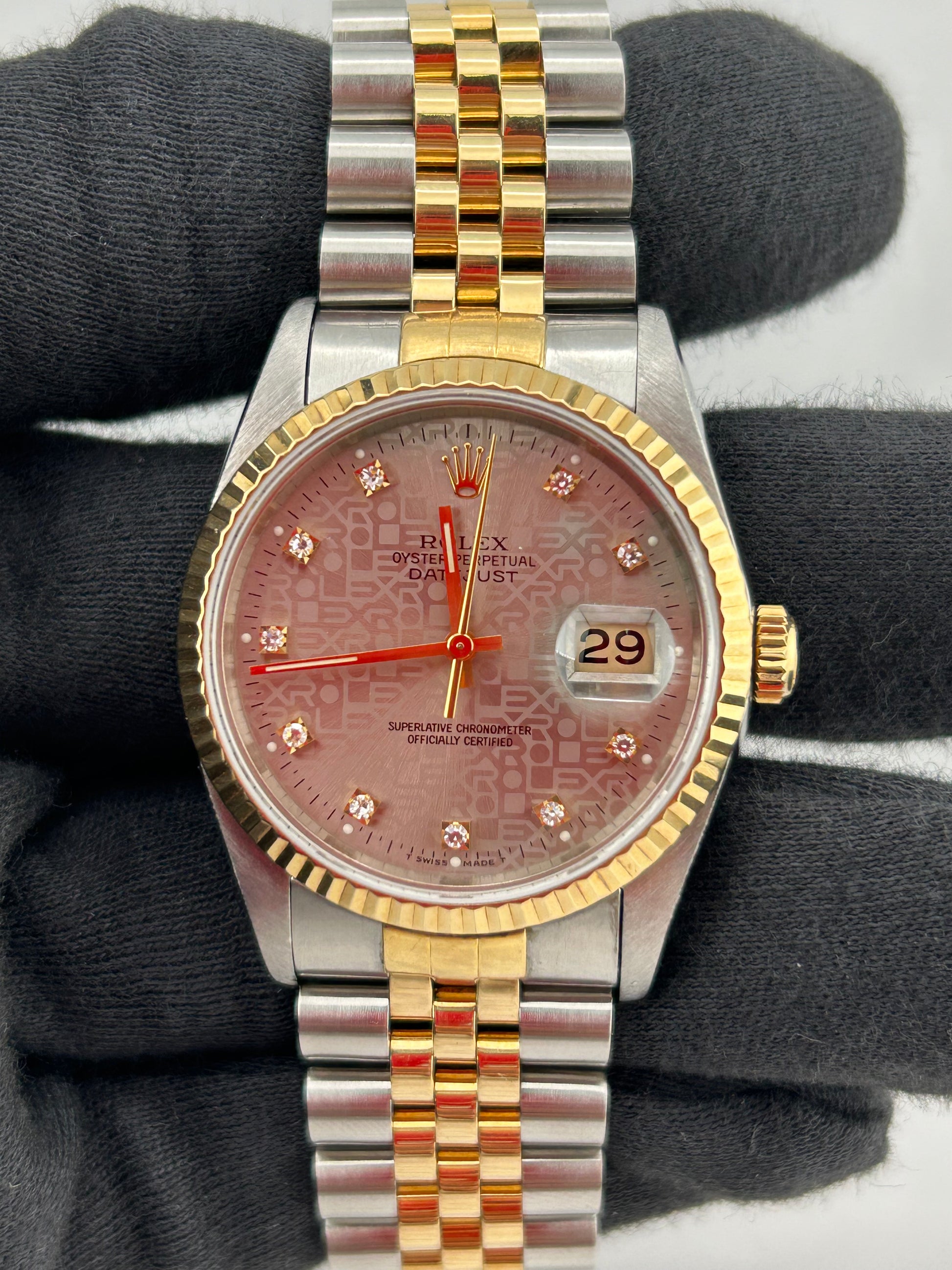 Rolex Datejust Anniversary Factory Diamond Dial Dial on D Link Jubilee Ref. 16233 1994 — view 2