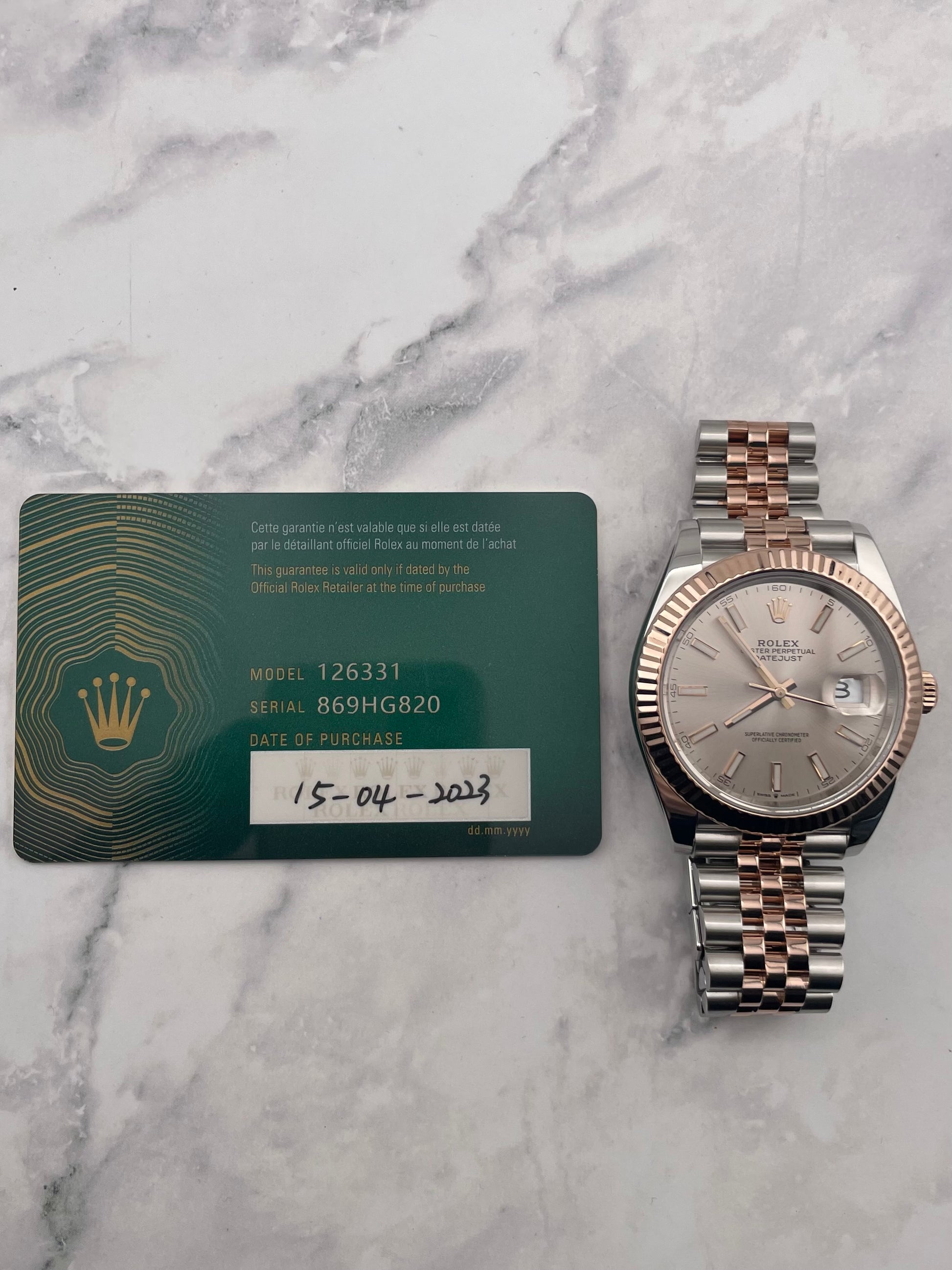 Rolex Datejust 41 Sundust Index Dial on Jubilee Ref. 126331 Card 2023 — view 7