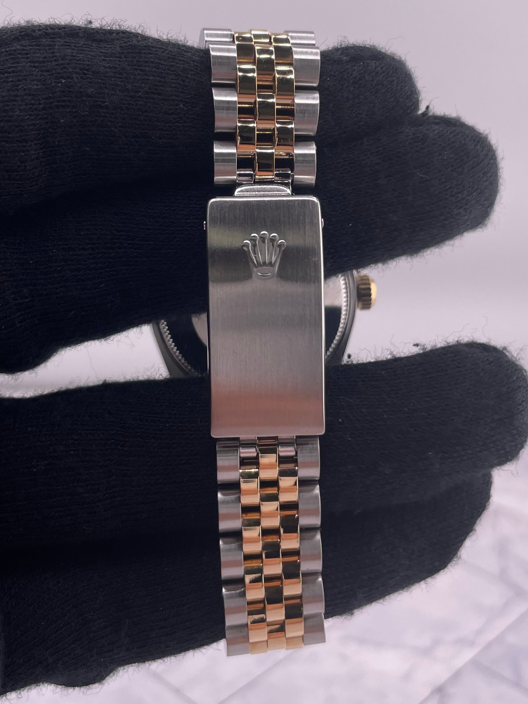 Rolex Datejust Champagne Stick Dial on D Link Jubilee Bracelet Ref. 68273 1990 — view 4