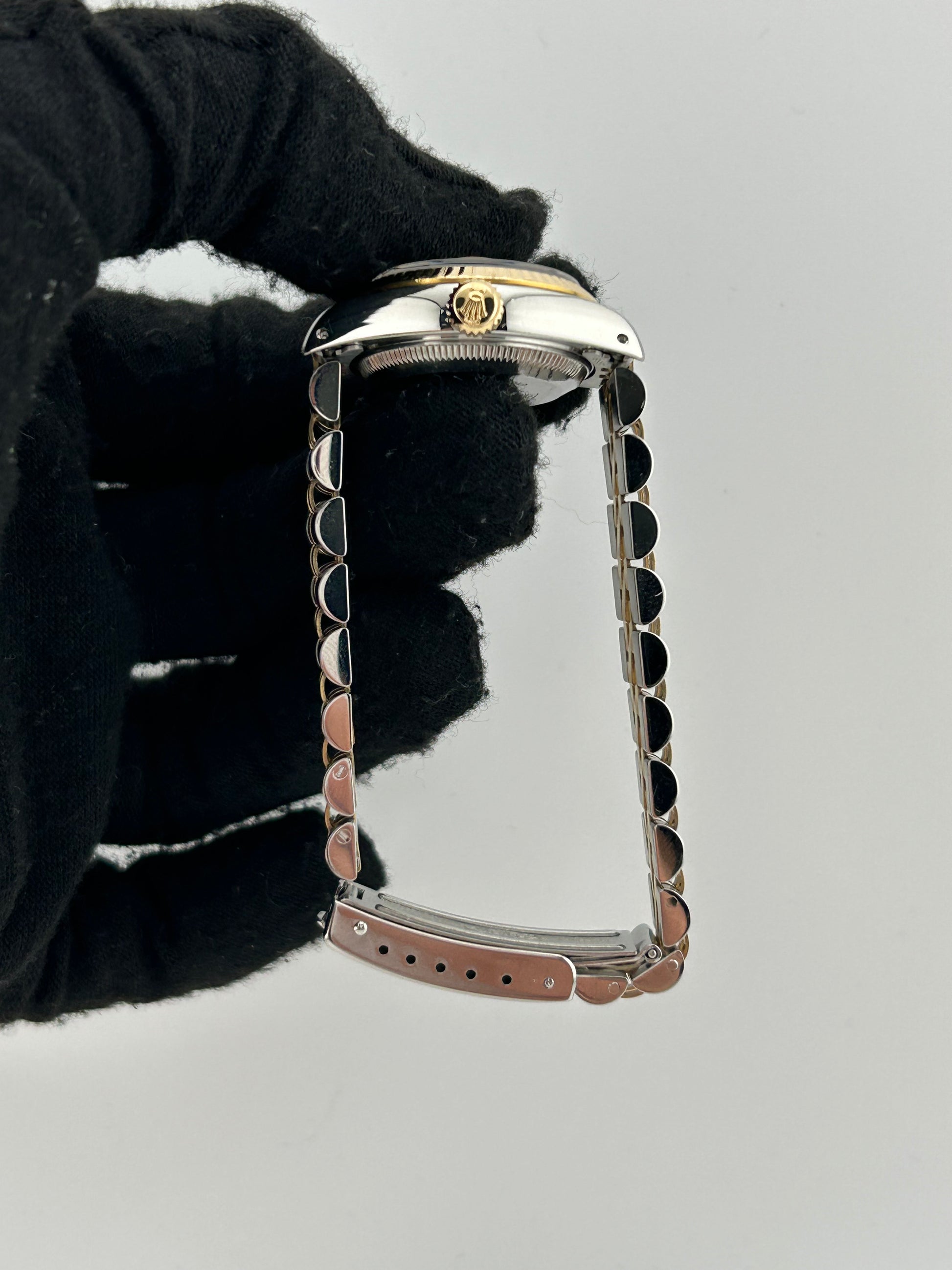 Rolex Datejust Lady Champagne Stick Dial on Jubilee D Link Bracelet Ref. 69173 Card — view 6