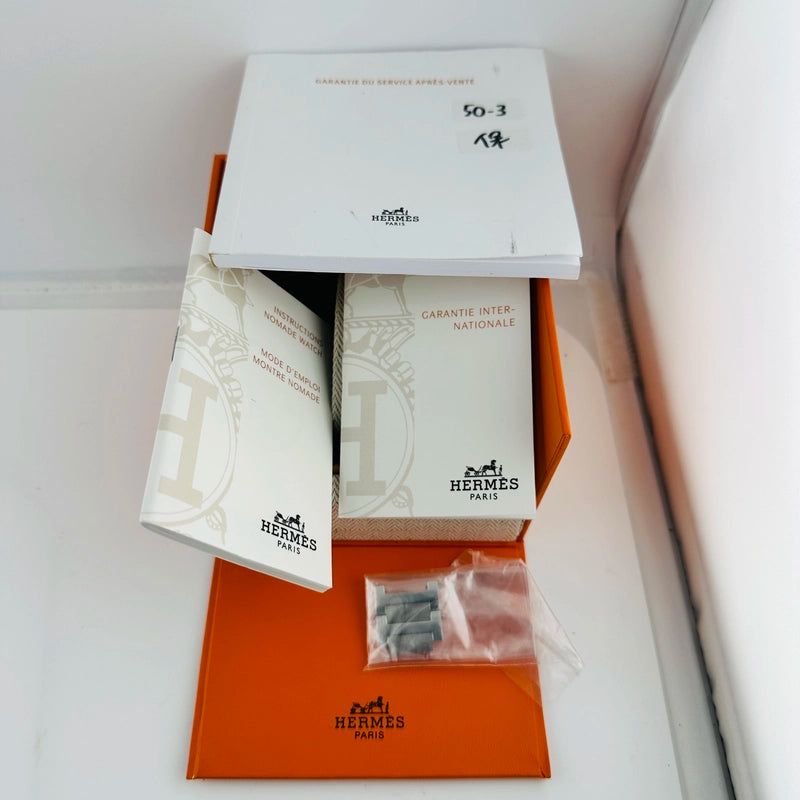 Hermes Nomad Grey Dial on Stainless Steel Bracelet Ref N01.910 with Papers 2007