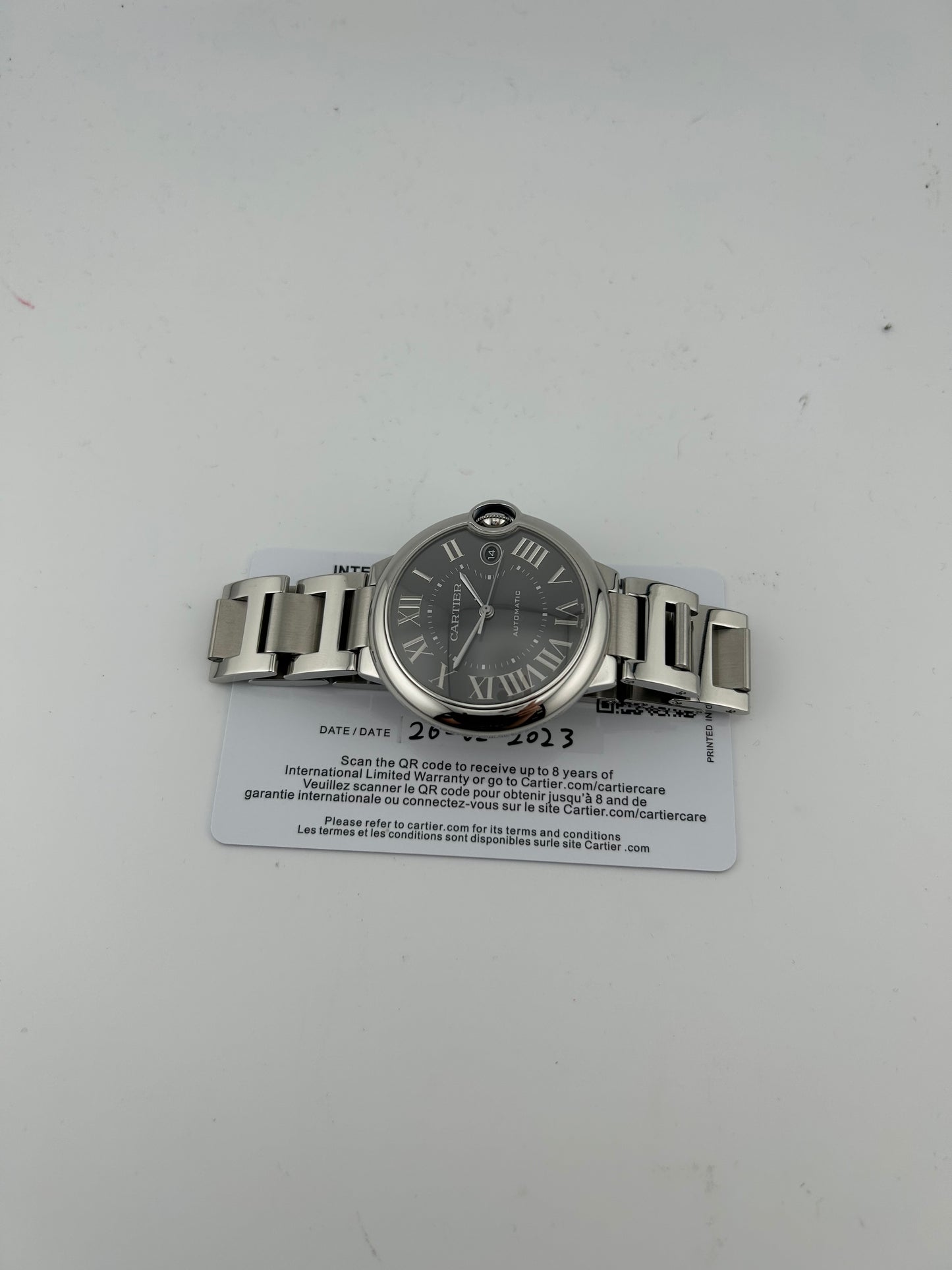 Cartier Ballon Bleu de Cartier Gray Roman Numerals Dial on Stainless Steel Bracelet Ref. WSBB0060 Card 2023 — view 7