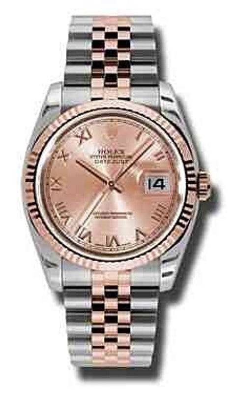 Rolex Datejust Pink Champagne Roman Dial on Jubilee Ref 116231