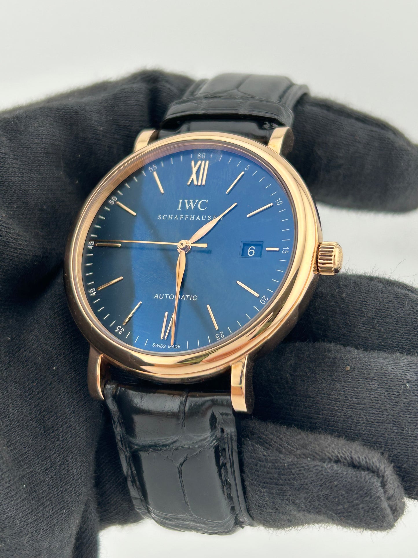 Iwc Portofino Blue Dial on Leather Strap Ref. IW356522 Complete 2021 — view 3