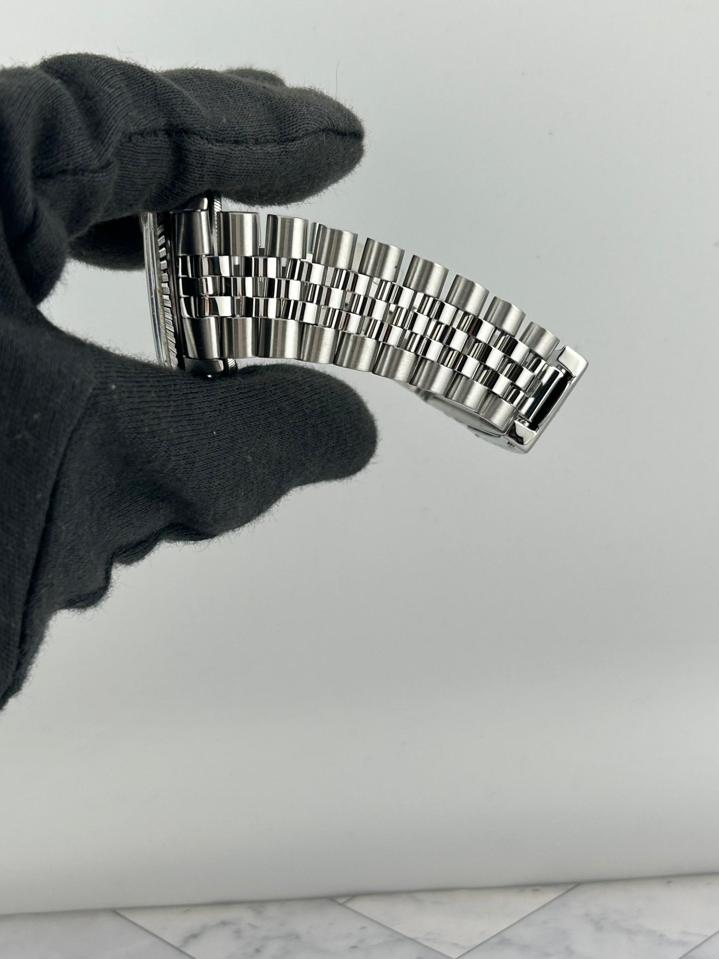 Rolex Datejust Silver Stick Dial on D Link Jubilee Bracelet Ref. 1603 1975 — view 4