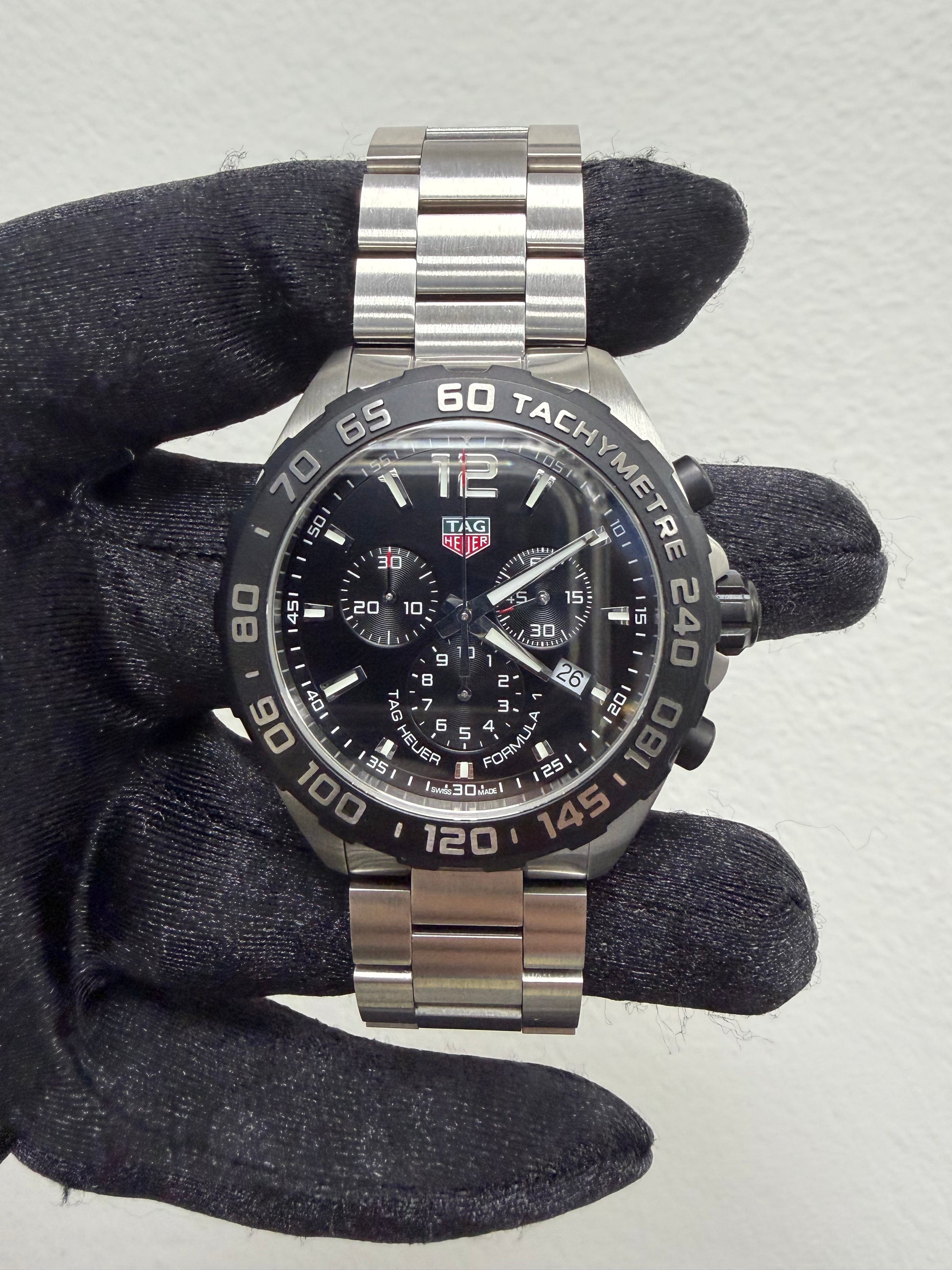 Tag Heuer Formula 1 Quartz Chronograph Black Dial on Stainless Steel Bracelet Ref. CAZ1010.BA0842 Manuals Only Open Date — view 2