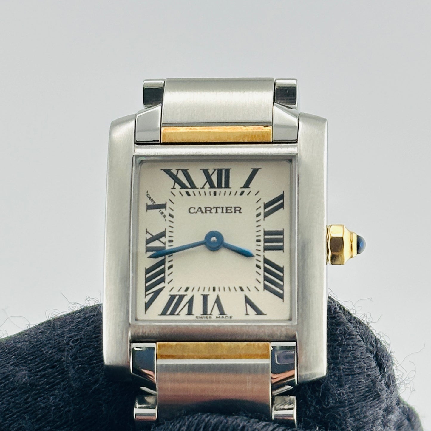 Cartier Tank Francaise White Roman Dial on 2 Tone Bracelet Ref. 2384/W51007Q4 — view 3