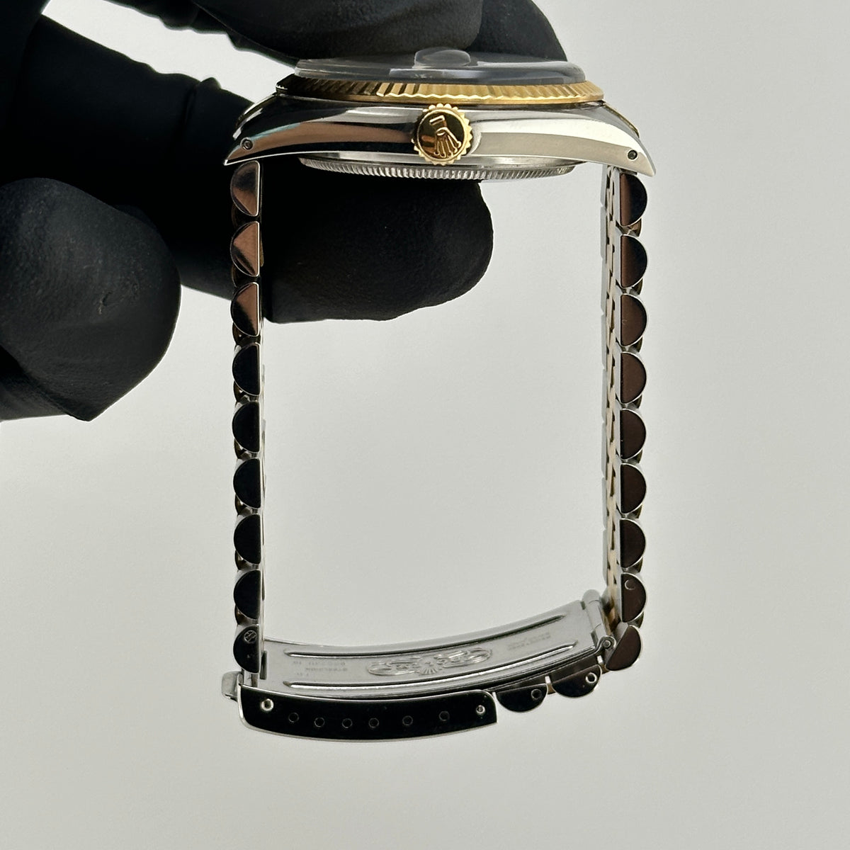 Rolex Datejust Champagne Stick Dial on D Link Jubilee Bracelet Ref. 16013 Papers 1986 — view 6